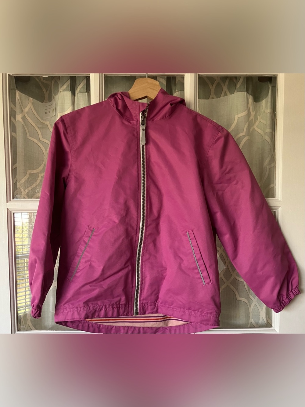 Hanna Andersson size 8 years 130 pink jacket with reflective details NWOT